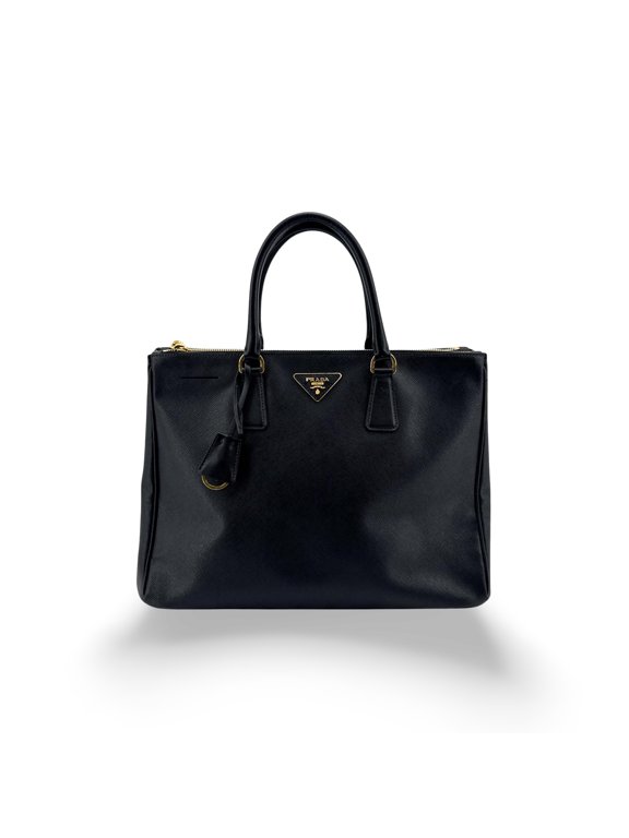 Pre-Owned Prada Galliera Saffiano Leather Black Leather Handbag