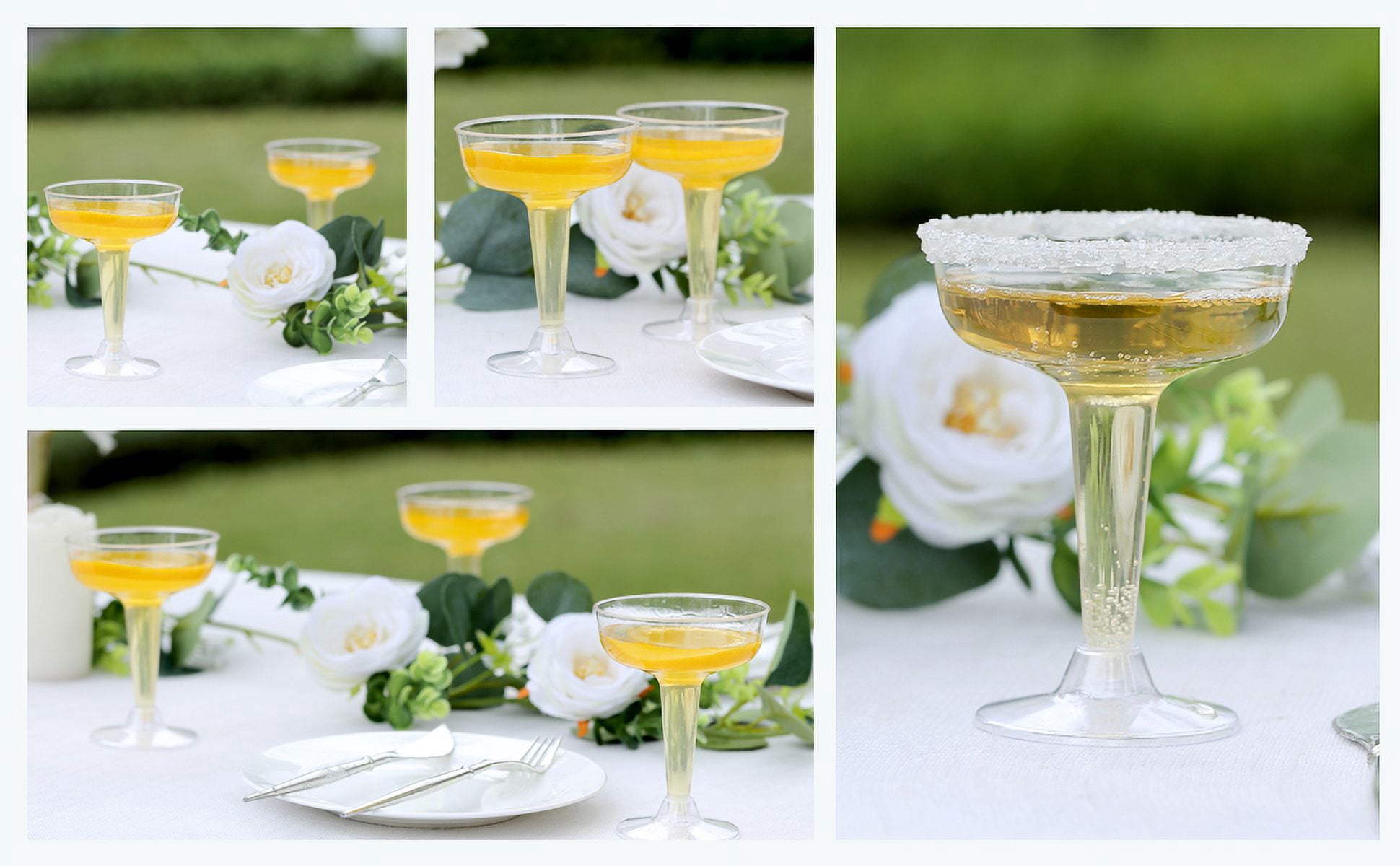 Box of 120 pcs - WEDDING-PLASTIC WINE CHAMPAGNE FLUTES DISPOSABLE GLASSES