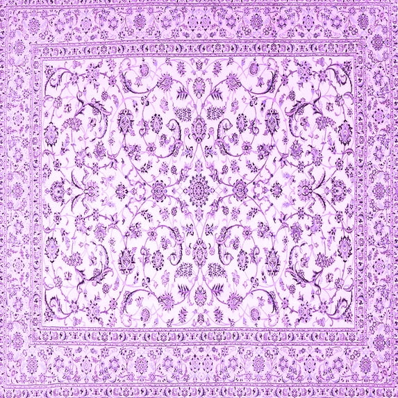 Ahgly Company Indoor Square Persian Purple Traditional Area Rugs, 3' Square