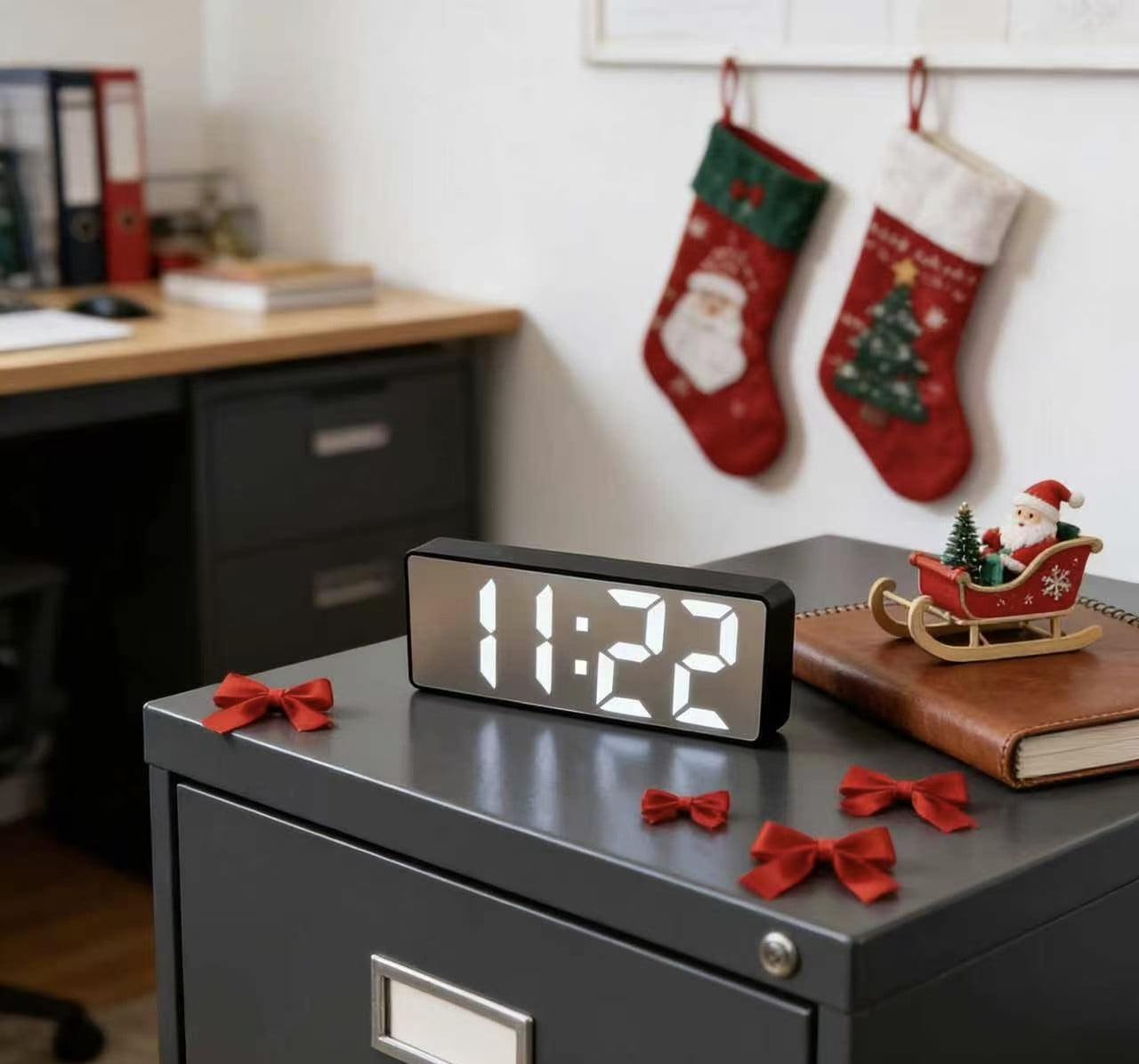 YYX Ornament Digital Alarm Clock - 6.29 Inch RGB LED Display, with Auto DST, Snooze, Calendar, Volume & Brightness Adjustment, Ideal Gift for Kids' Bedrooms