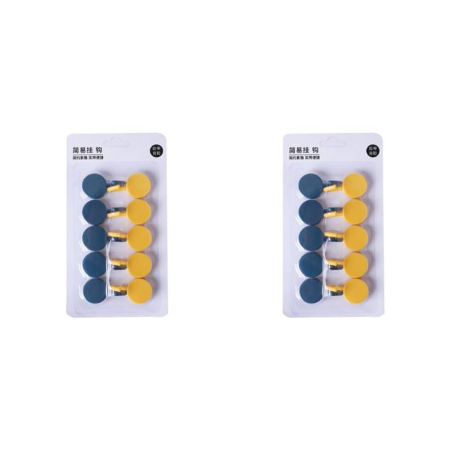 Yuarrent Gancho de pared elegante de 10 piezas: función práctica Gran capacidad de carga Ganchos de suspensión de fácil instalación Azul azul oscuro + amarillo 2piezas