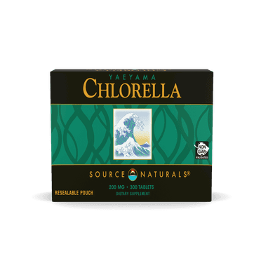 Source Naturals Yaeyama Chlorella Box 200 mg Freshwater Green Superfood, Plant-Based B12 - 300 Tablets