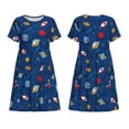 thumbnail image 3 of Bixox Robe d'Été à Manches Courtes pour Femmes Robe Ample Longueur Genou avec Poches-Espace, 3 of 7