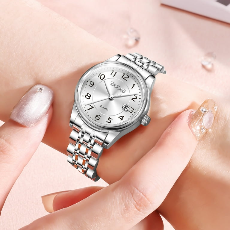 Small Classic Women's Luxury Watches TAXAU Sliver Stainless