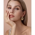 thumbnail image 4 of SNGIA 18K Gold Plated Chunky Twisted Open Hoop Earrings for Women with 18K Gold Plated, CZ Accent, 4 of 5