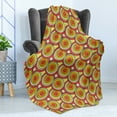 thumbnail image 4 of Retro Soft Flannel Fleece Throw Blanket, Geometric Pattern with Circles in Warm Pastel Tones, Cozy Plush for Indoor and Outdoor Use, 50" x 70", Multicolor, by Ambesonne, 4 of 5