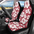 thumbnail image 2 of XYZCANDO Car Seat Covers Waterproof Car Front Seat Covers Car Seat Covers Front Seats Removable Full Protection Sedan Vehicle, Red Hibiscus Print, 2 of 10