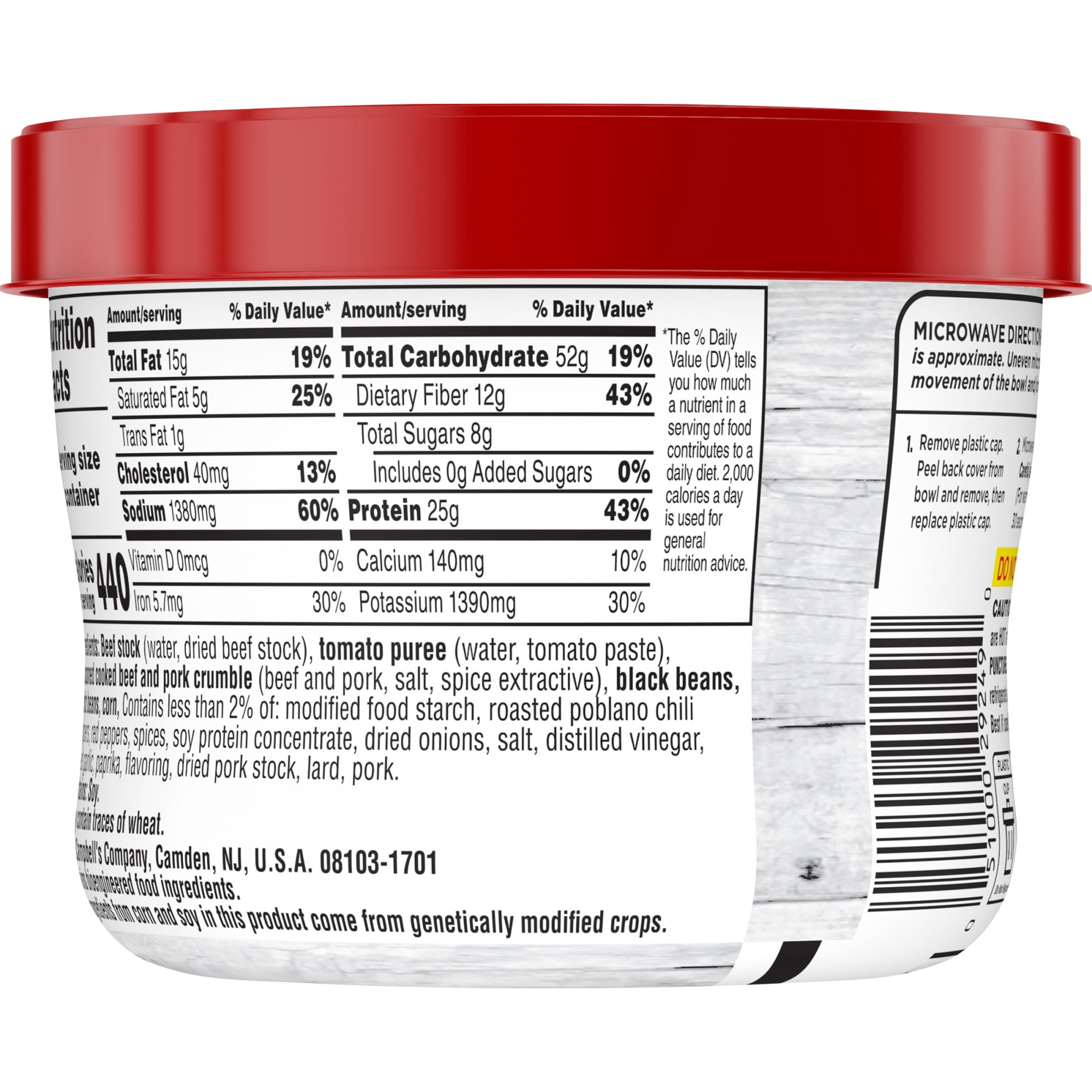 (8 pack) Campbell’s Chunky Spicy Mexican-Style Chili with Beans, 15.25 oz Bowl