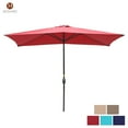 thumbnail image 2 of 6.5 x 10ft Rectangular Patio Umbrella Outdoor Market Table Umbrella with Push Button Tilt and Crank for Garden(Red), 2 of 6
