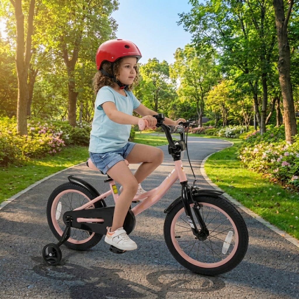 Redsmile 12 Inch Kids Bike for Boys Girls Ages 3-8, Adjustable Toddler Bicycle with Removable Training Wheels, Handbrake and Coaster Brake, 145 lb Kids Bike, Pink