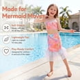 thumbnail image 2 of Girls 3-Piece Mermaid Ruffled Bikini Swimsuit Set Fish Tail Skirt Bottom Bathing Suit Bikini Swimwear for Kids Girls 3-8 Years Beach Pool Party, 2 of 10