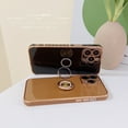 thumbnail image 3 of Dteck for iPhone 13 Mini 5.4 Inch Slim Case, Soft TPU Luxury Shiny Ring Holder Plated Edges Shockproof Scratch Resistant Case for iPhone 13 Mini,Black, 3 of 7