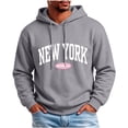 thumbnail image 2 of qafoshin Men's Letter-Print Athletic Hoodie, Fall Classic Long-Sleeve Drawstring Hooded Graphic Sweatshirt, 2 of 6