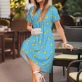 thumbnail image 3 of Naloa Duck Swimming Print Womens Summer A-Line Dress with Pockets,Short Sleeve Dresses,Flowy Beach Swing Dress for Vacation Travel, 3 of 6