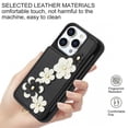 thumbnail image 4 of Allytechgroup Stylish Flower Design Apple iPhone 11 Pro Wallet Case, Shockproof Phone Case with Cards Holder, Hand Strap, and Crossbody Shoulder Strap Luxury Case for iPhone 11 Pro, Black, 4 of 9
