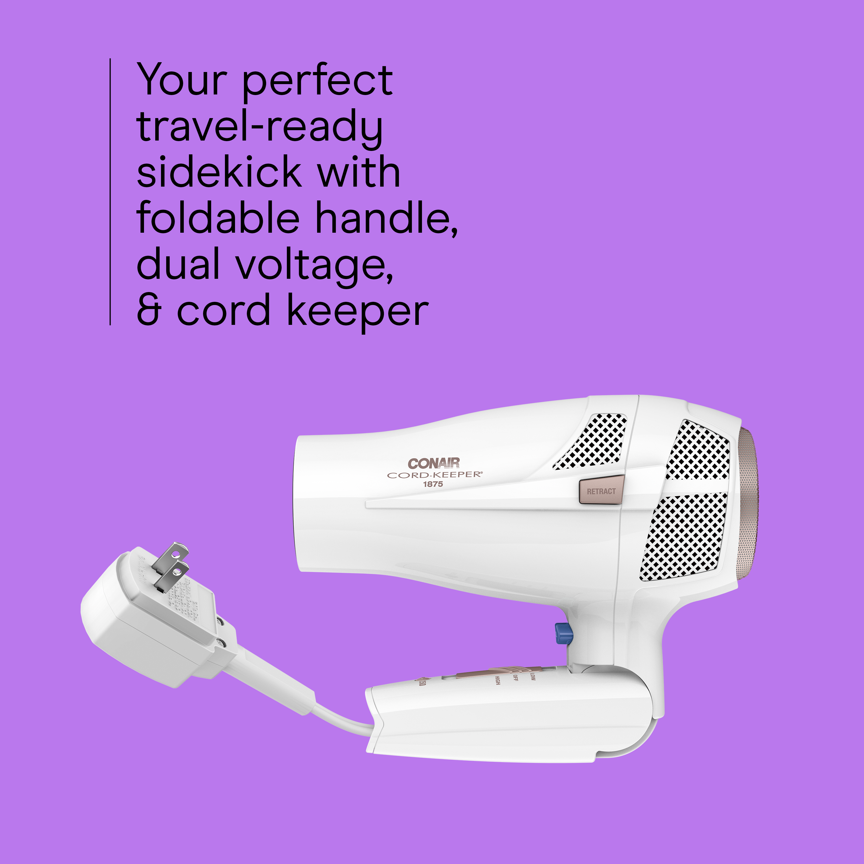 Conair Double Ceramic Travel Hair Dryer, 1875W photo 3