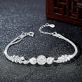 thumbnail image 6 of Adjustable Silver Flower Like Brocade Pearl Star Bracelet for Men and Women for Dad Mom Grandpa and Boyfriend, 6 of 7