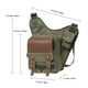 thumbnail image 2 of Bolso bandolera de hombro de lona vintage para hombre Bolso bandolera de patchwork de cuero en el pecho (255Verde) KAUKKO SG255-Armygreen, 2 of 5