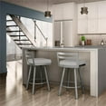 thumbnail image 2 of Amisco Derek 26.75" Polyurethane Swivel Counter Stool in Light Gray/Glossy Gray, 2 of 4