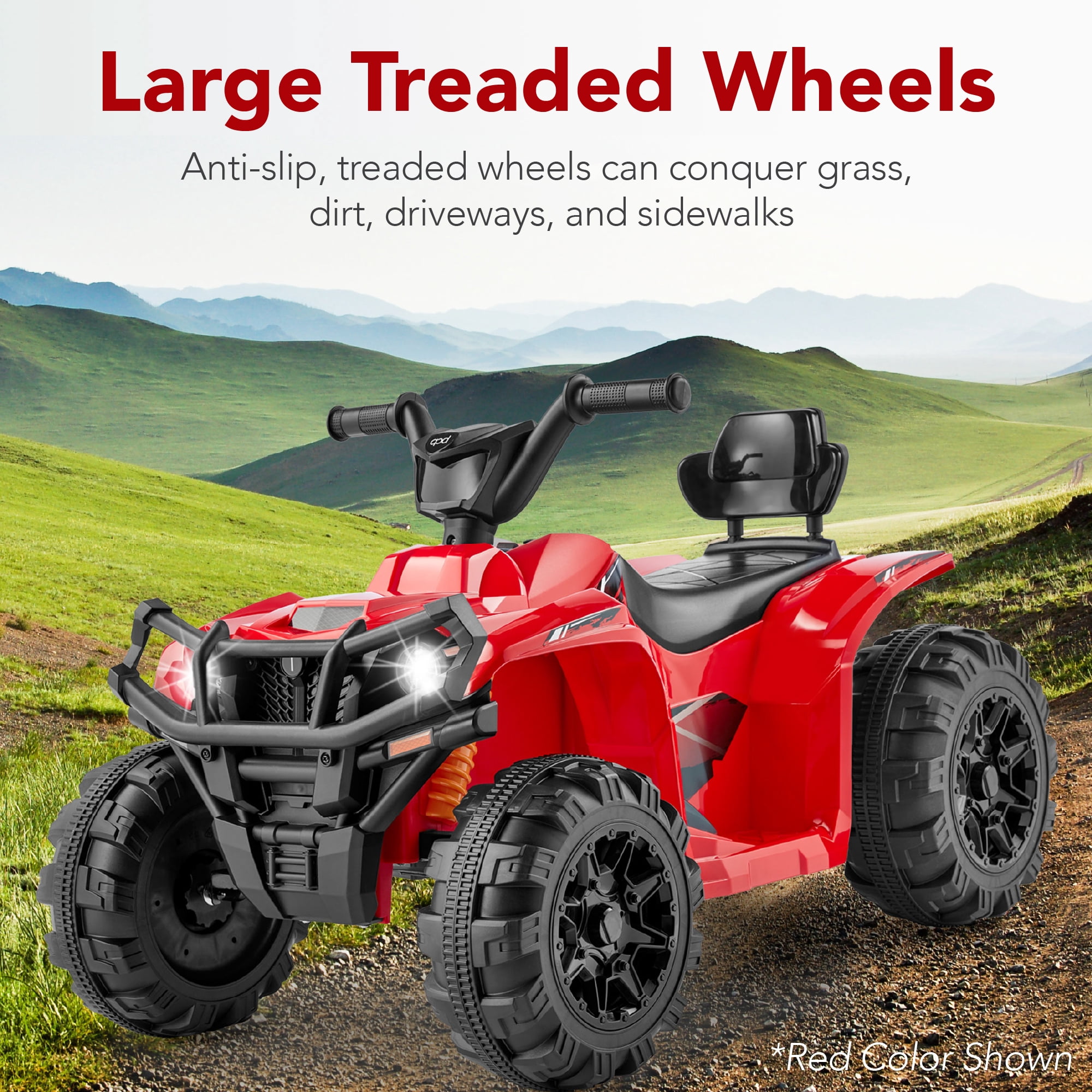 Best Choice Products 12V Kids Ride-On ATV Quad w/ Bluetooth, 2.4mph Max, Treaded Tires, LED Lights, Radio - Army Green