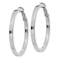 thumbnail image 2 of 14k White Gold 3x37mm Polished Square Tube Round Hoop Earrings, 2 of 3