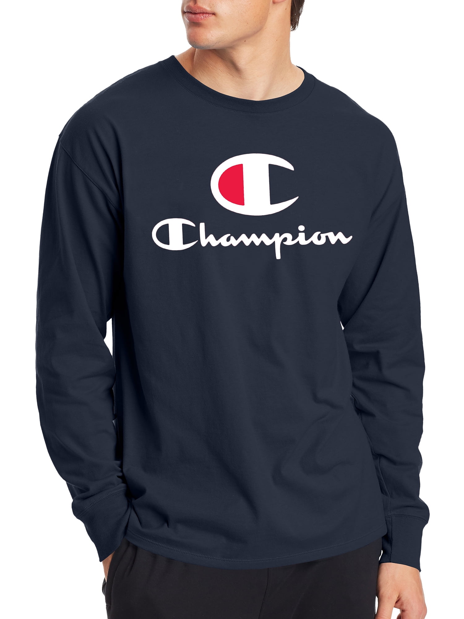 Champion Men’s Long Sleeve Classic C Logo Graphic Tee, Sizes S-2XL ...