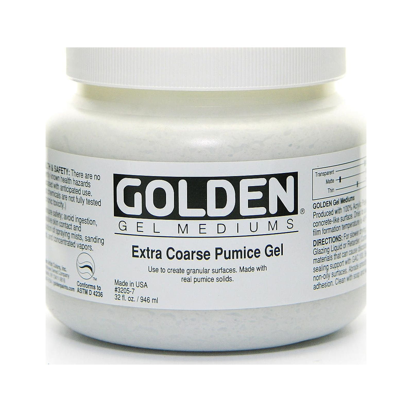 Golden Artist Colors 16 Oz Pumice Extra Coarse Gel