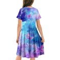 thumbnail image 4 of JoyHoop Girls Dress Basic Short Sleeve A Line Swing Skater Twirl School Party Dress, 4 of 5