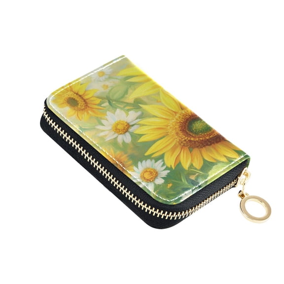 Leather Zipper Card Bag 4.7x3.1x0.8Inch Women's Card Bag Coin Purse Credit Card Bag Bank Card Bag Business Card Bag Coin Bag Red Ladybug