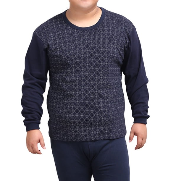 Minnieouse Ropa interior térmica para hombre de alta elasticidad cómoda de cuello alto de algodón transpirable resistente al frío traje cálido de Camisetas azul oscuro XL Minnieouse AP013270-01