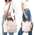 thumbnail image 2 of Canvas Tote Bag with Pockets for Women Crossbody Bag Canvas Shoulder Bag Work Tote Bag Hobo Handbag for Men, 2 of 6