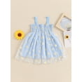 thumbnail image 6 of vera natura Baby Kids Girl’s Slip Dress, Sleeveless Flowers Print Pleated Summer Tulle Dress Princess Dress, 6 of 9