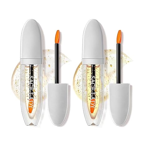 SACE LADY Tinted Lip Oil Set, Hydrating Lip Glow Oil, Non-Sticky Moisturizing Lip Oil with Glossy Finish, 2 Colors
