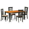 thumbnail image 2 of East West Furniture 7 Pc Dining room set-Kitchen Tables Plus 6 Kitchen Chairs-Finish:Black & Cherry,Number of Items:5,Shape:Rectangular,Style:Leather Seat, 2 of 4