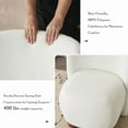thumbnail image 4 of Modern Low Back Accent Chair, Upholstered Armless Living Room Chairs, Round Pine Wood Feet, for Small Living Spaces, Living Room, Bedroom, Balcony, Office, Reading Nook, White, 4 of 27
