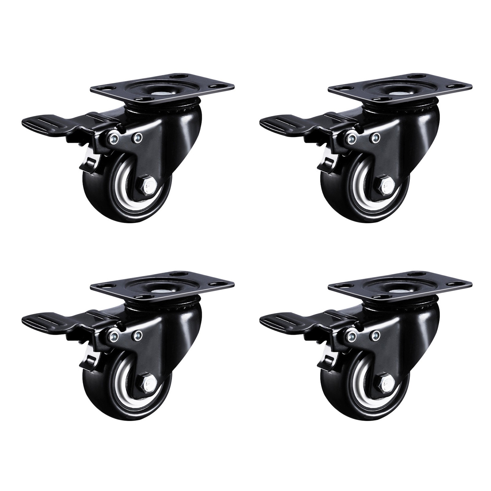 Swivel Castors with Brake 40mm Wheels for Furniture 360° Rotatable