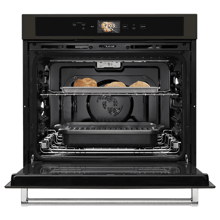 KitchenAid - Smart Oven+ 30" Built-In Single Electric Convection Wall Oven - Black Stainless Steel