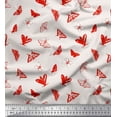 thumbnail image 1 of Soimoi Red Japan Crepe Satin Fabric Dot & Butterfly Print Fabric by the Yard 42 Inch Wide, 1 of 3