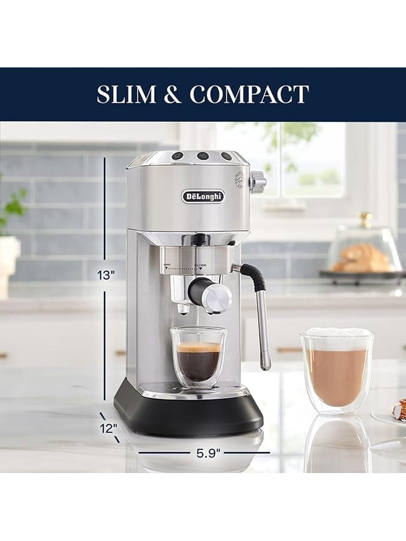 De'Longhi, Espresso Machine, Dedica Arte 15-Bar, 2-Cup Metal