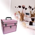 thumbnail image 4 of Estuche de tren de maquillaje multifunción, caja de cosméticos con 48 ranuras, bolsa de herramientas de peluquería, organizador de de uñas de rosa normal Yinane estuche de maquillaje, 4 of 5