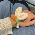 thumbnail image 2 of Riforla 1 Pack Stuffed Rabbit Style Hair Bands Hair Scrunchies Hair Elastics Ties Ropes Plush Bunny Ponytail Holders for Children Girls Hair Rope White, 2 of 9