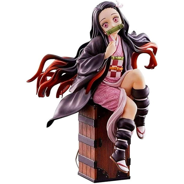 Demon Slayer Blade Kitchen Gate Nezuko Sitting Box Figure Model，PVC Action  Figure Statue Desktop Decoration,Anime Figure Statue 