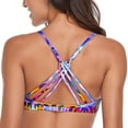 thumbnail image 6 of RELLECIGA Women's Purple Leopard Push Up Bikini Top Twist Front Underwire Bathing Suit Size X-Large, 6 of 8