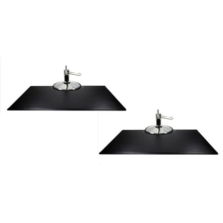 Options Berkeley Berkeley Rectangle Salon Mat 3x5 (Set of 2) EXTRA-THICK BLACK Anti-fatigue Mat for Salon or Barber Shop ()