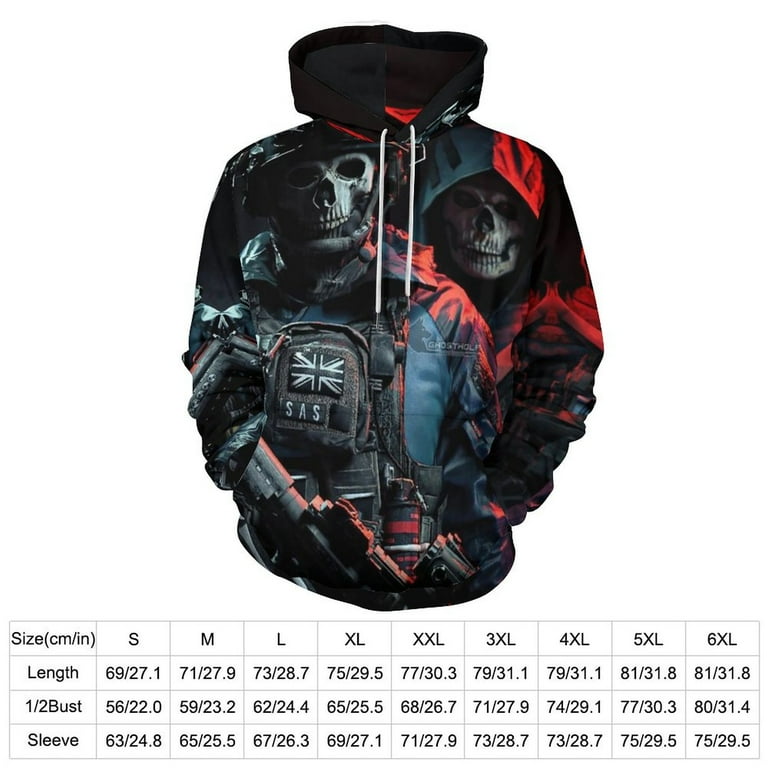 Ghost Call of Duty Mobile Adult Hoodie Sweater Jacket Hooded
