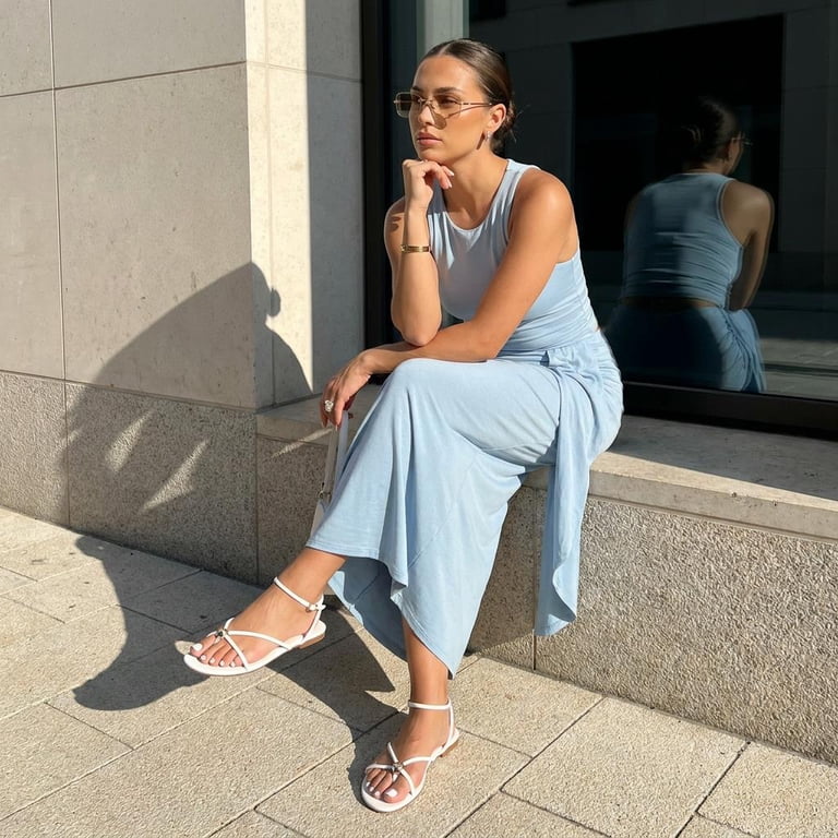 Cushionaire Tory Strappy Flat Sandals for Women, Toe Ring Sandals
