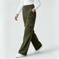 thumbnail image 5 of Corduroy Wide Leg Cargo Sweatpants for Women Elastic Waist Sweatpants Casual Solid Color Pockets Long Pants Workout Lounge Trousers with Pockets, 5 of 7