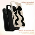thumbnail image 4 of Minimalist Black Bow iPhone Case, Neutral Beige Aesthetic Girly Phone Cover, Chic Ribbon Design for iPhone 16 15 14 13 12 11 Pro Max Plus Mini, 4 of 6