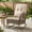 Outdoor three-piece set A single white handle, variant on PE Wicker Rocking Chair with Thick Cushions,Heavy Duty Outdoor Rocker,High Back Armchair for Garden, Patio, Conservatory & Balcony