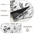 thumbnail image 6 of Area Rug for Living Room, Black Grey Botanical Non-Slip Indoor Large Carpet for Bedroom/Dining Room, Watercolor Spring Floral Summer Leaf Washable Low-Profile Rectangle Floor Runner Rugs - 4 x 6 Ft, 6 of 8